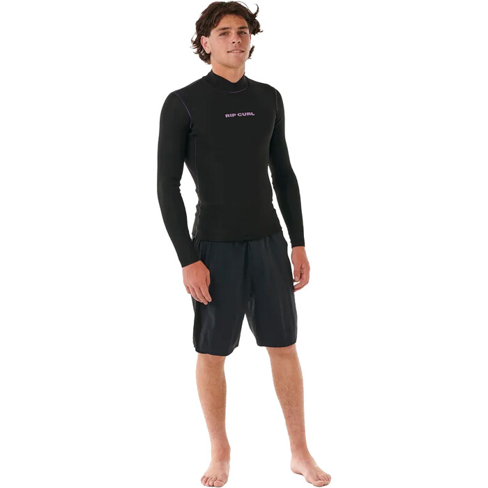 2024 Rip Curl Mens Dawn Patrol 1.5mm Long Sleeve Wetsuit Jacket 122MWJ - Black / Purple